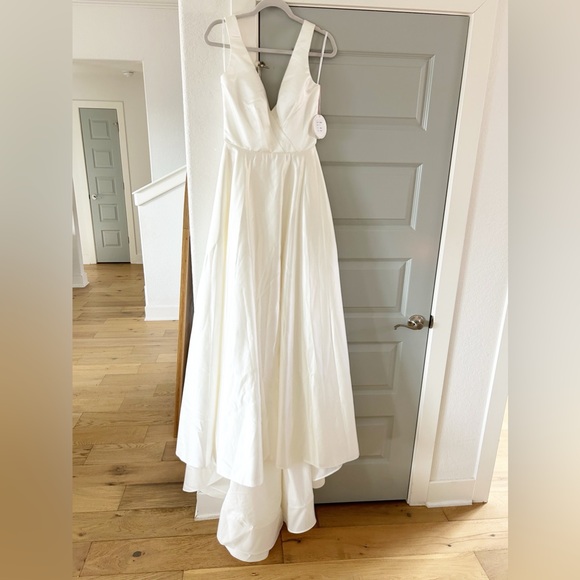 NWT Anthropologie Wtoo by Watters Jaya V-Neck Taffeta A-Line Wedding Gown BHLDN - Picture 4 of 10